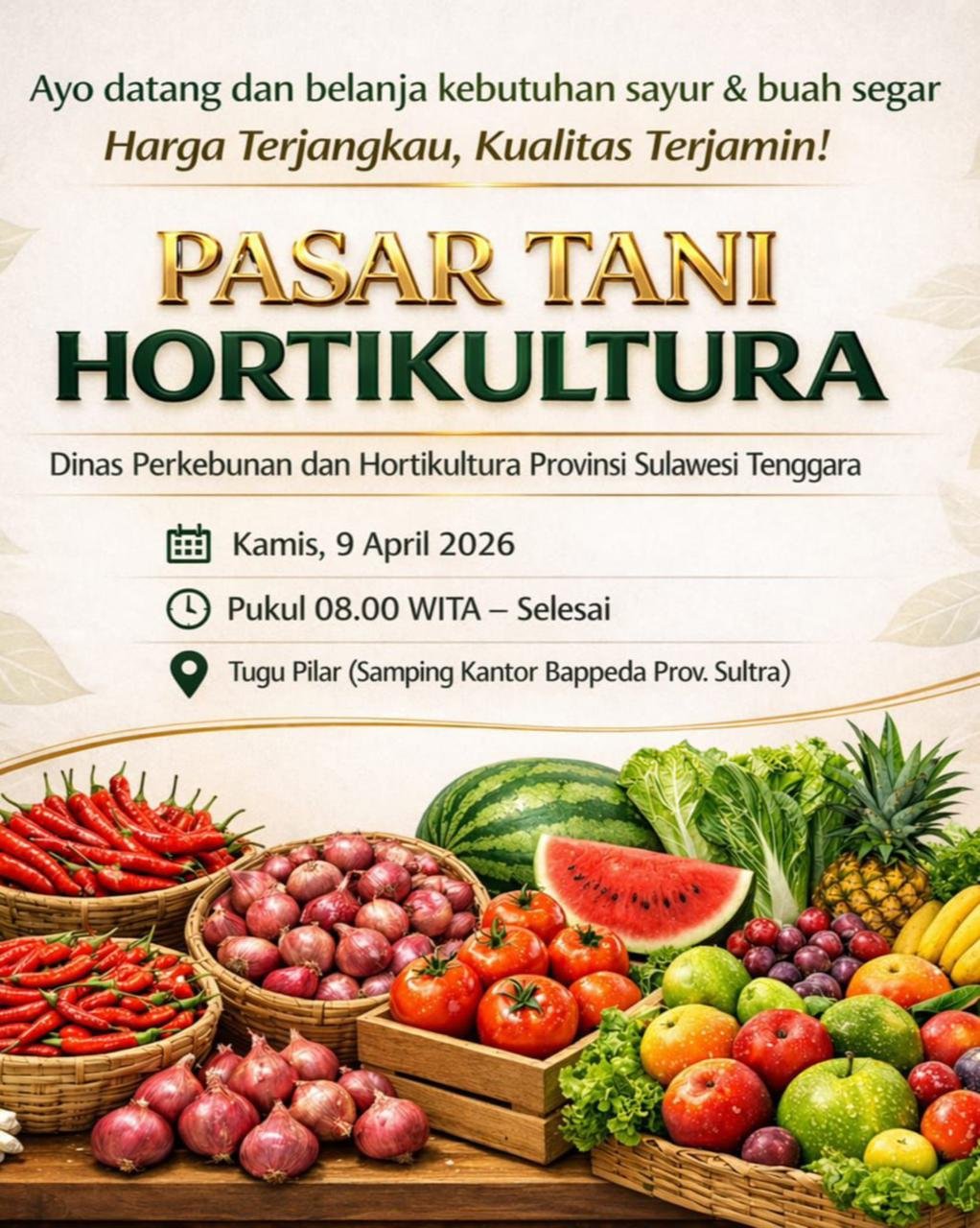 Besok Pasar Tani di Kendari Diadakan Sehari, Cabai hingga Bawang Dijual Murah Besok Pasar Tani di Kendari Diadakan Sehari, Cabai hingga Bawang Dijual Murah