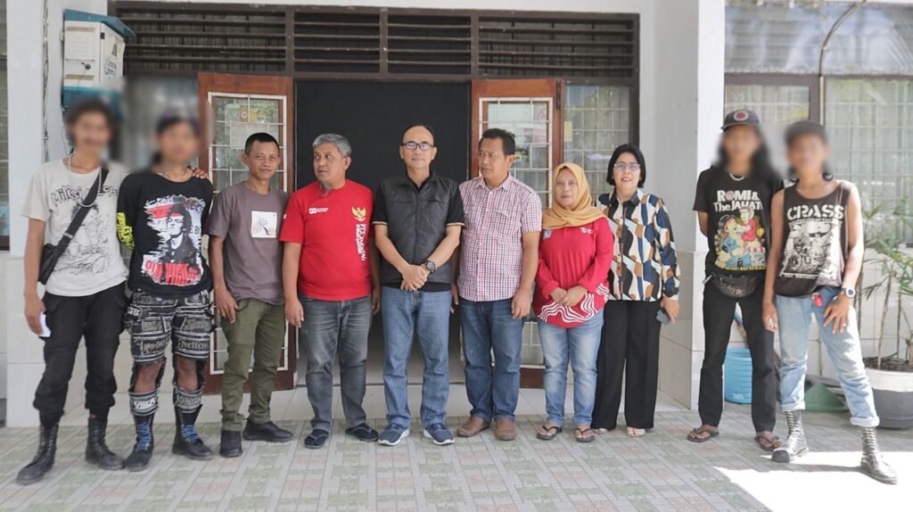 Sejumlah anak jalanan (anjal) yang diamankan Dinas Sosial Kota Kendari.