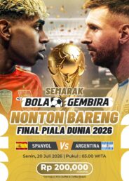Nobar Final Piala Dunia 2026 di Claro Kendari, Tiket Rp200 Ribu Dilengkapi Buffet dan Doorprize