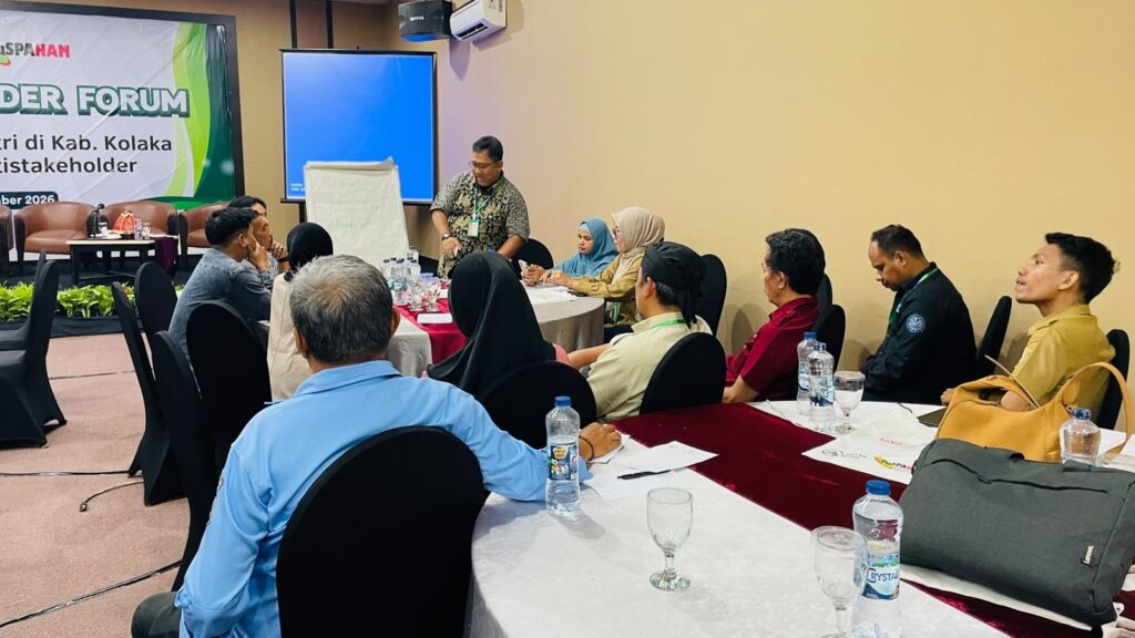 Peserta multi-stakeholder forum (MSF) yang diselenggarakan Puspaham Sulawesi Tenggara (Sultra) bersama Satya Bumi di Claro Hotel Kendari.