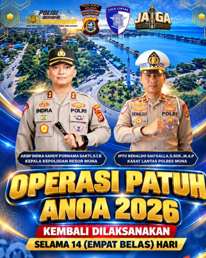 Operasi Patuh Anoa 2026, Polres Muna Sasar 10 Pelanggaran Pengendara Operasi Patuh Anoa 2026, Polres Muna Sasar 10 Pelanggaran Pengendara