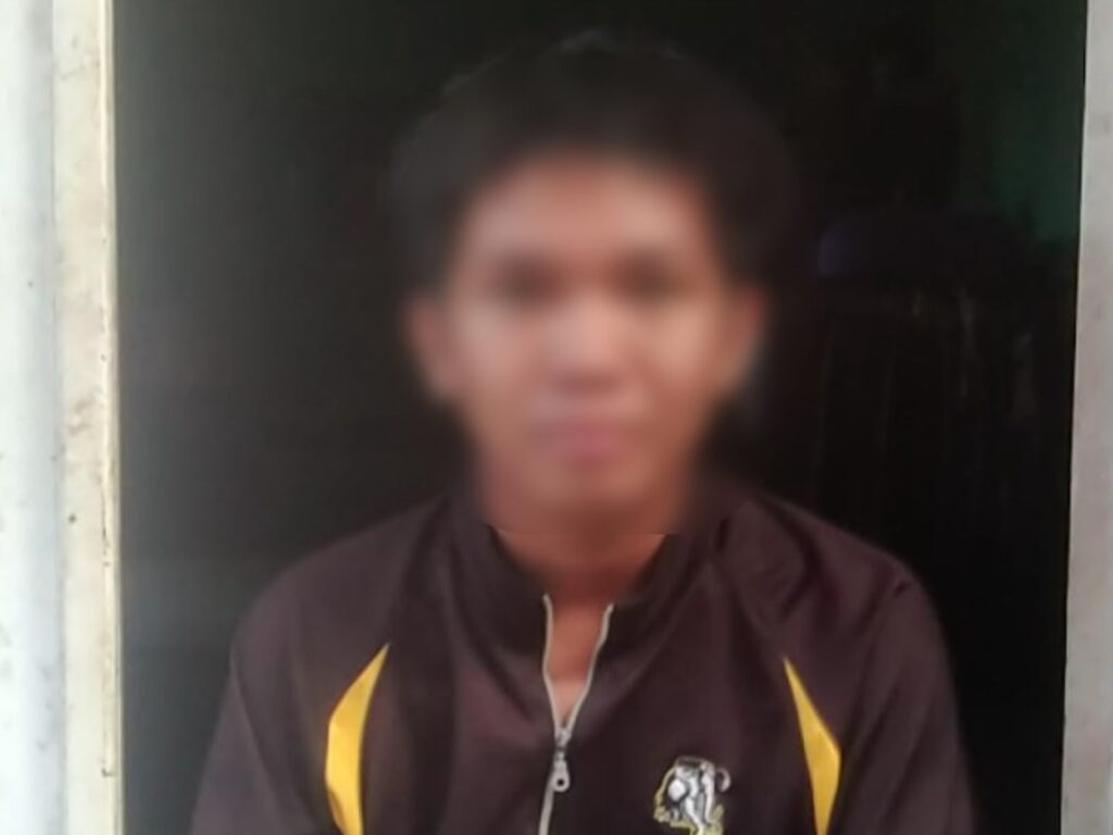Terduga pelaku berinisial IR yang diduga menganiaya bocah SD berinisial F di Kabupaten Konawe Utara (Konut).